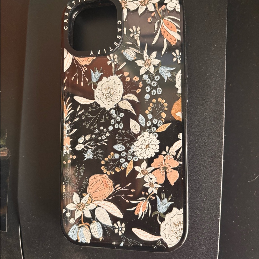 Casetify Floral Phone Case - Black and Orange